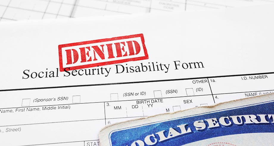 Denied Social Security Disability application form
